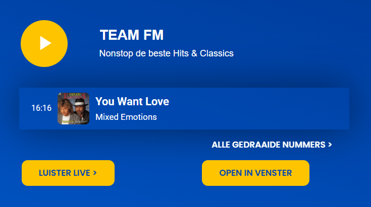 Team FM website player integratie